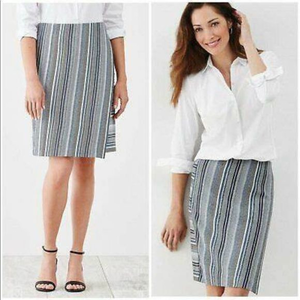 New J. Jill Blue Pattern Skirt‎
